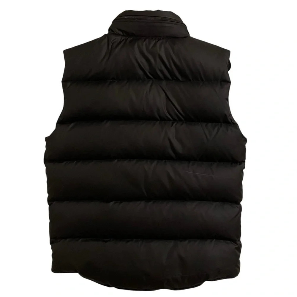 GAP Vintage 2009 Black Down Filled Puffer Vest Packable Hood Y2K Size Medium